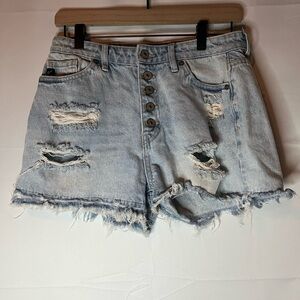 KanCan Light Blue Distressed Jean Shorts